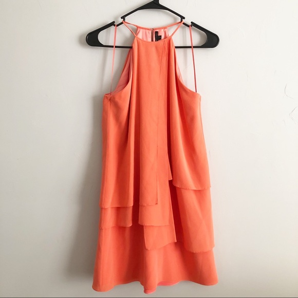 JAYGODFREY Dresses & Skirts - Jay Godfrey | Coral Halter Neck Dress Size 2